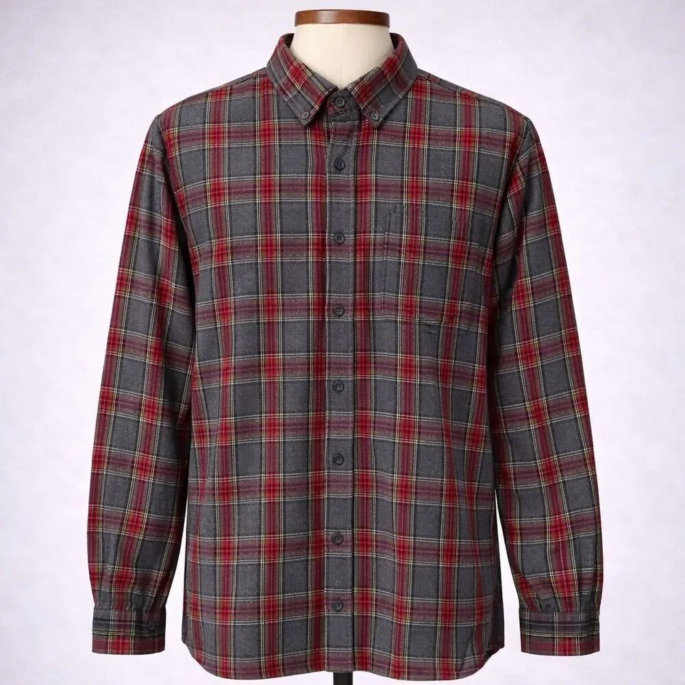L.L. Bean Men’s Plaid LS Flannel Shirt XLT Tall Traditional Fit
